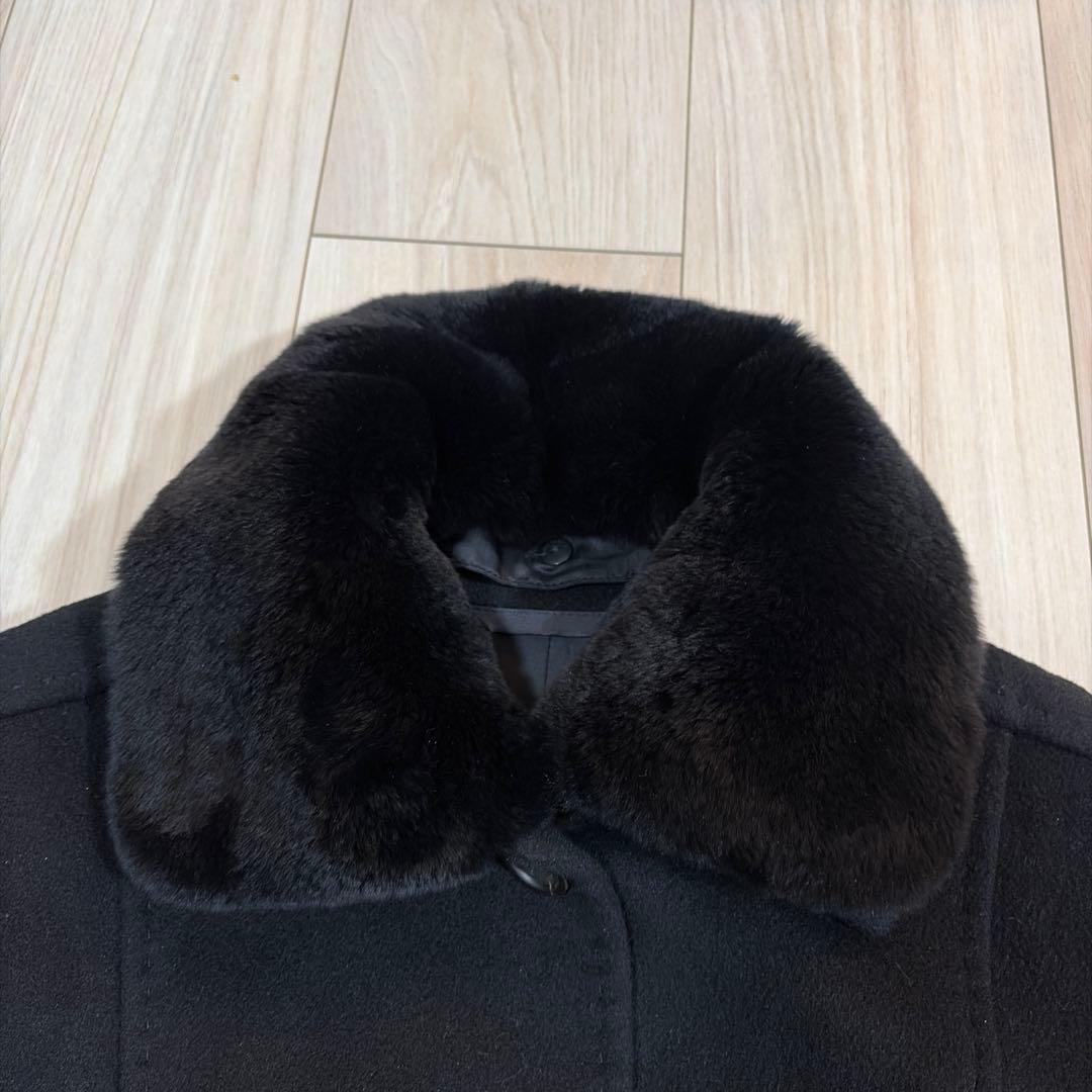 柴崎　バーバリーロンドン アンゴラ混 ロングコート　ステンカラーブ