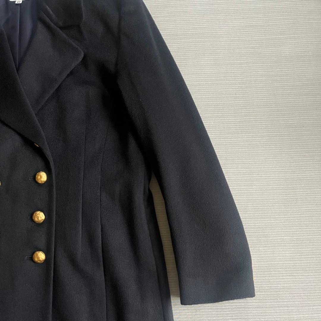 ＊美品【フォクシー】コート　ジャケット　カシミヤ　金ボタン　ブラック　４０