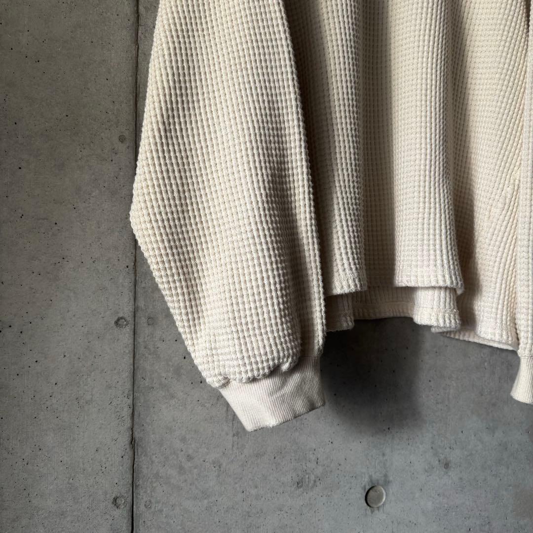 トップス ANCELLM / DAMAGE HEAVY WAFFLE LS T-SHIRT