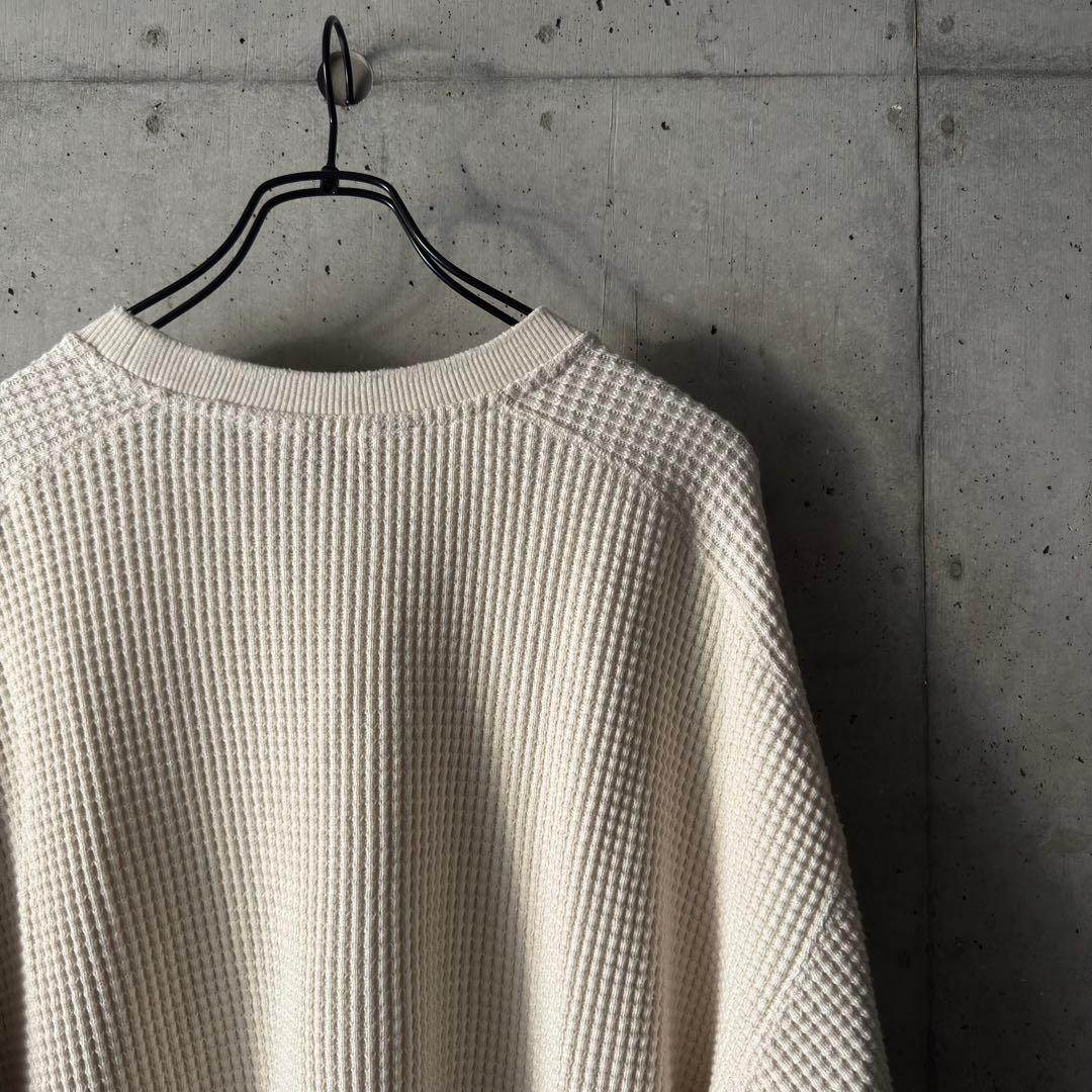 トップス ANCELLM / DAMAGE HEAVY WAFFLE LS T-SHIRT