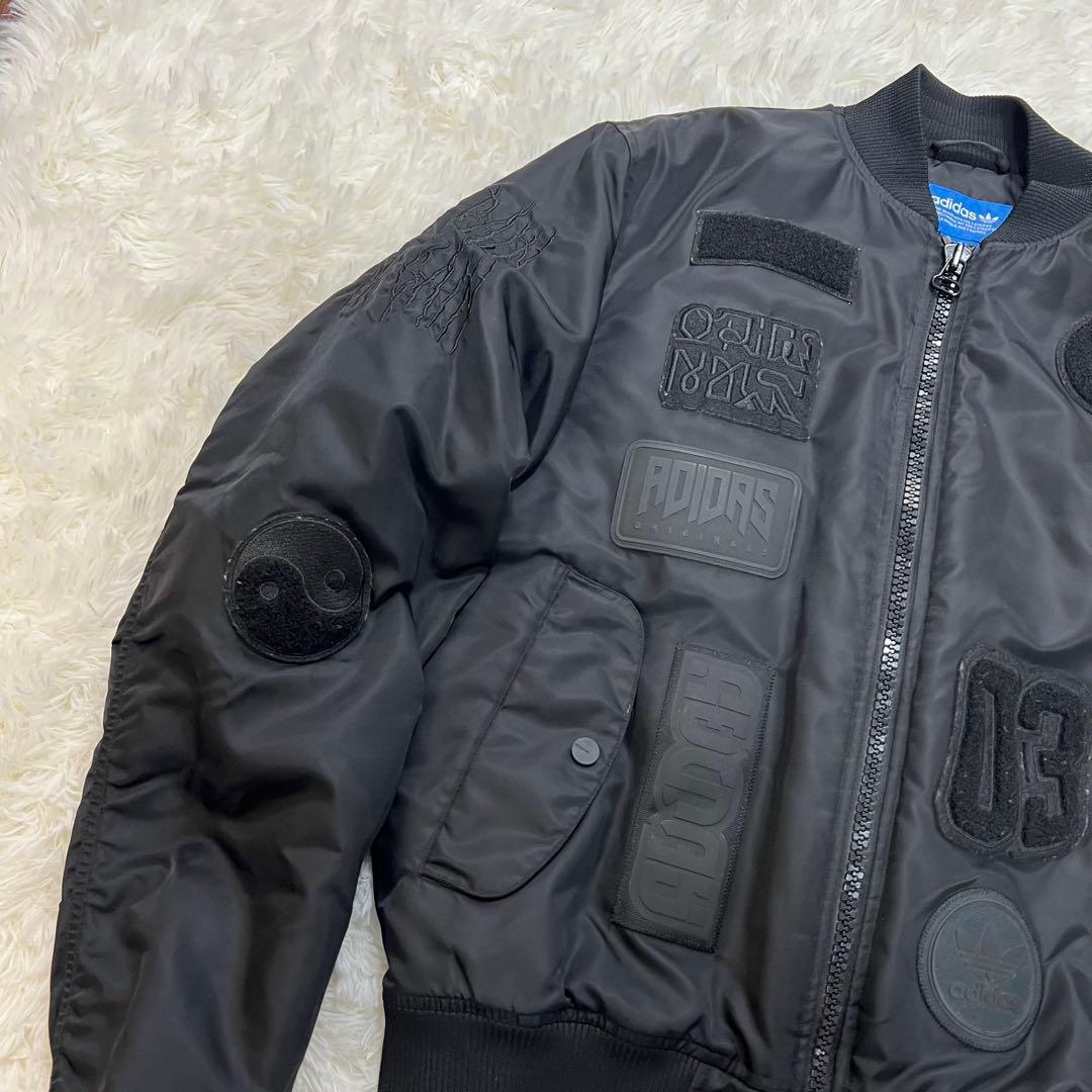 adidas アディダス MA-1 ボンバージャケット ワッペン M ブラック