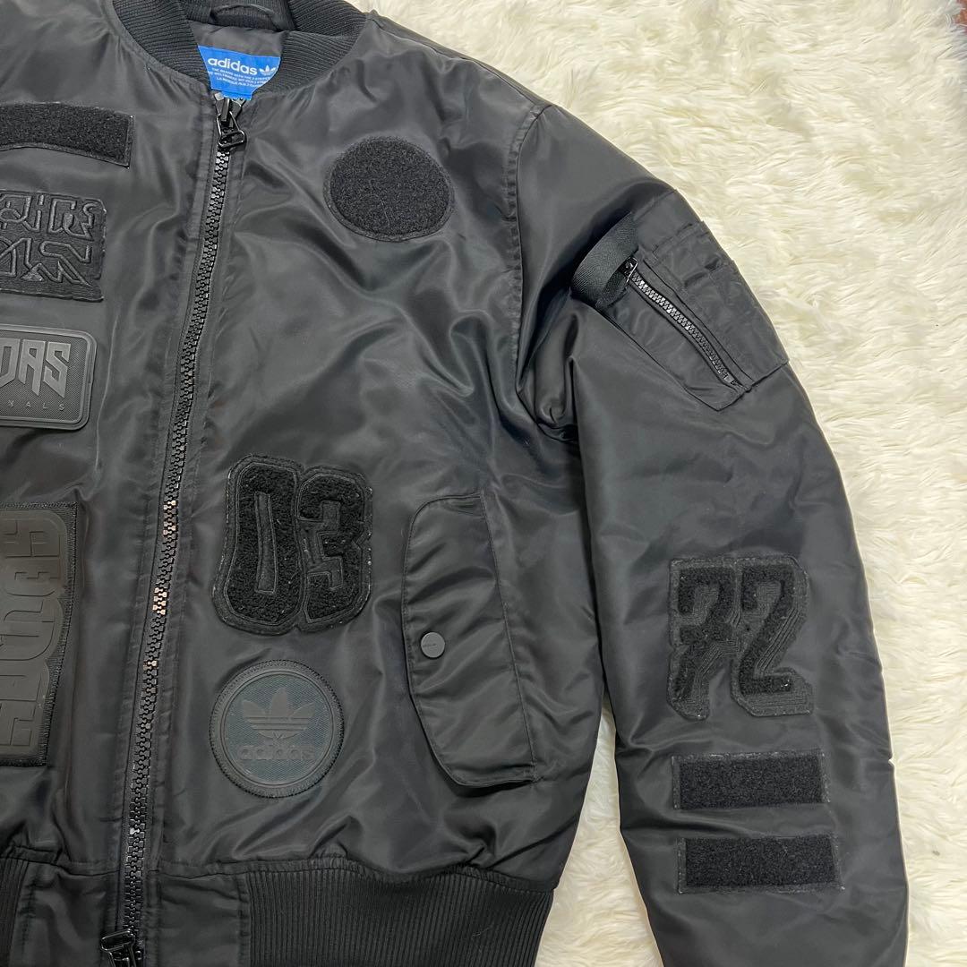 adidas アディダス MA-1 ボンバージャケット ワッペン M ブラック