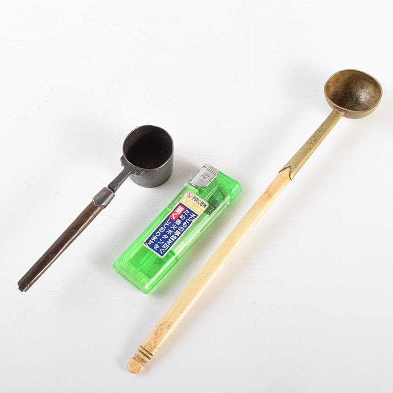 こうちゃん様専用 朝鮮美術 李朝 古銅 薬匙 銅匙 柄杓 5点 V R7507