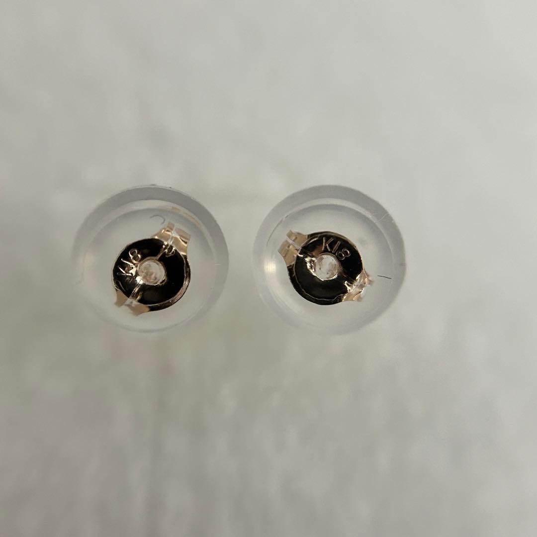 新品　モルガナイト　k18PG 一粒ピアス　0.18ct×2 スタッドピアス