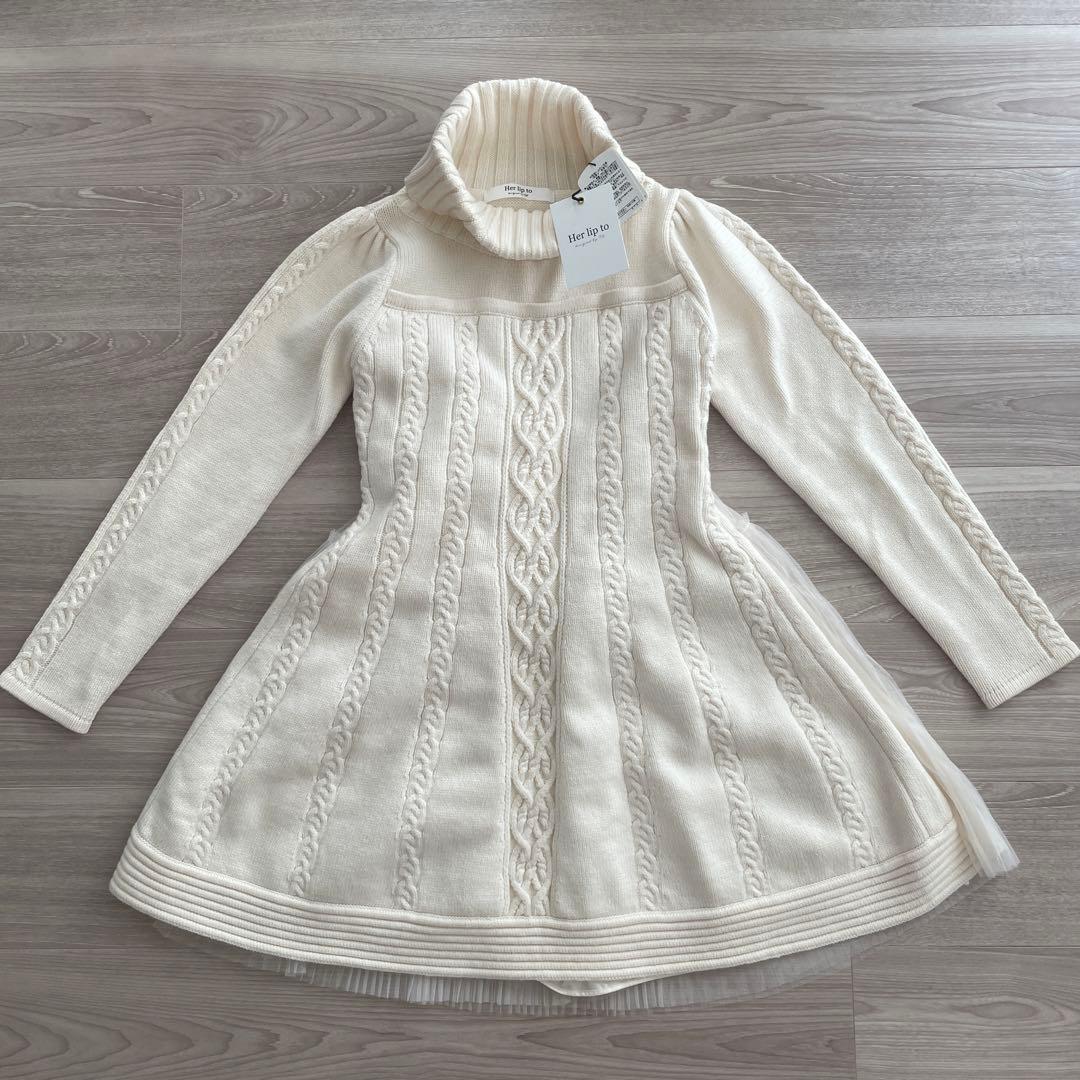 Herlipto】新品未使用 Clara Cable Knit Dress - メルカリ