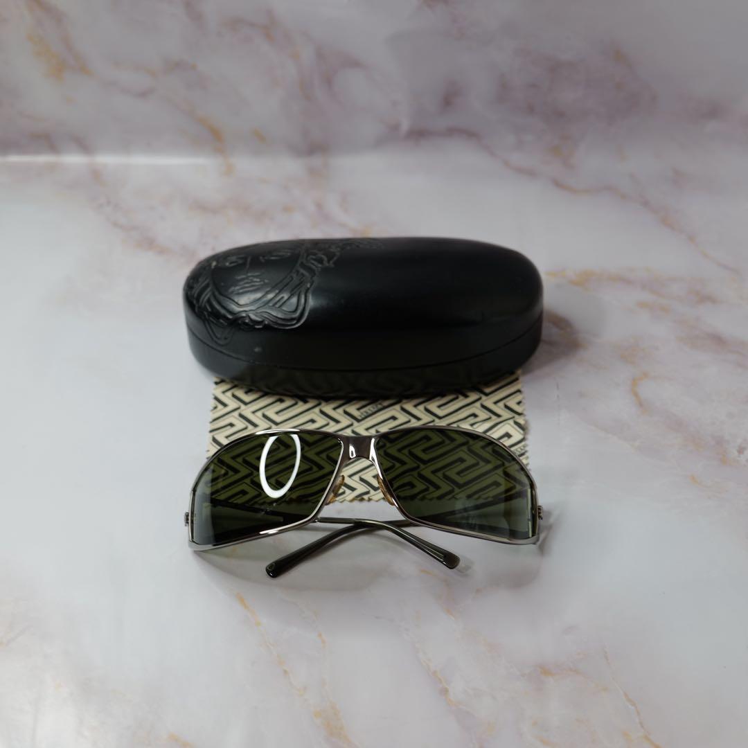 versace メデューサ シールド ツーポイント サングラス ケース付き