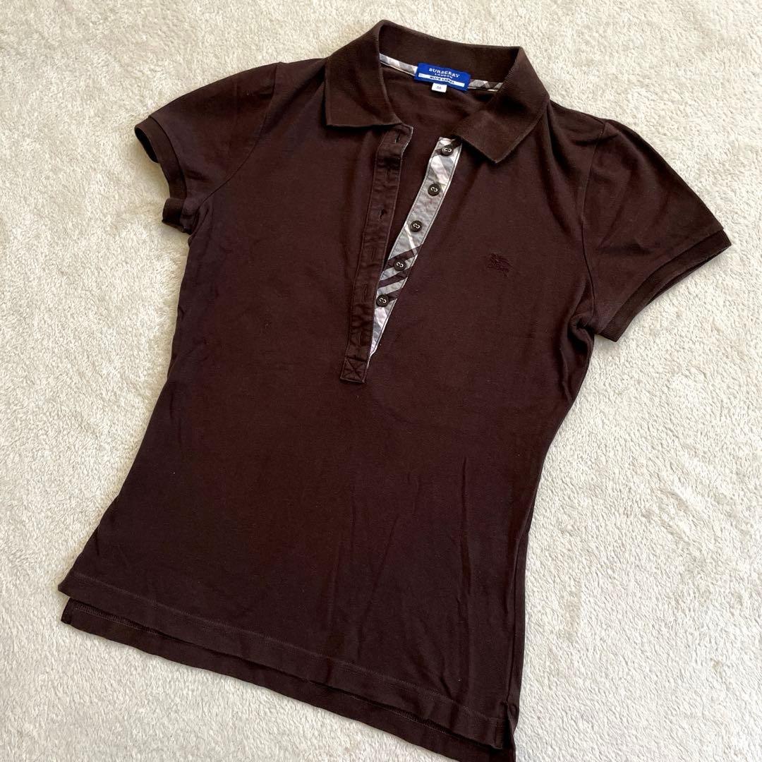 バーバリーブルーレーベル ポロシャツ ホースロゴ刺繍 ノバチェック