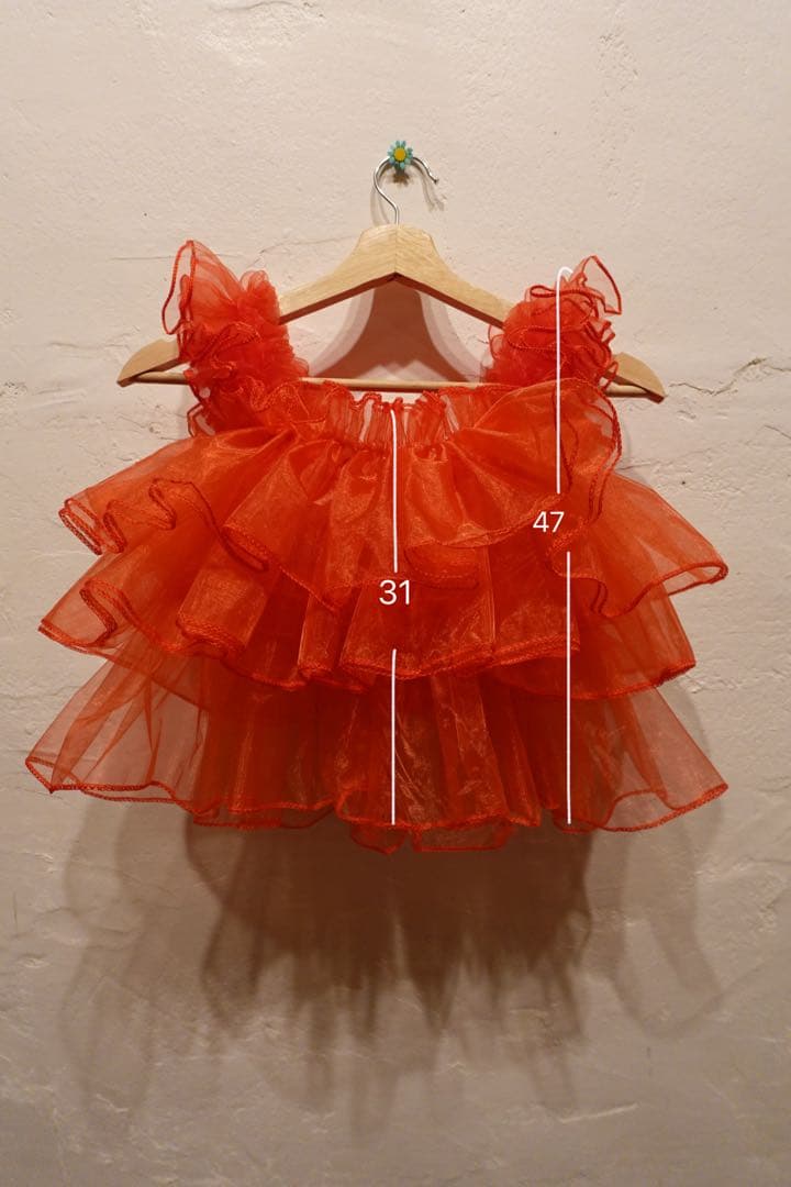 被布　被布チュール　被布エプロン　3歳　七五三　赤　被布ドレス　チュール被布