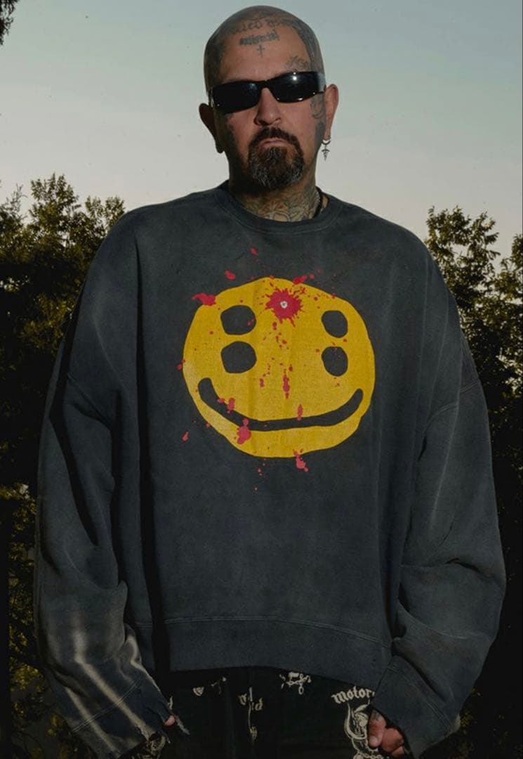 SAINTMxxxxxx スマイルマーク トレーナー　L カクタス　スウェット