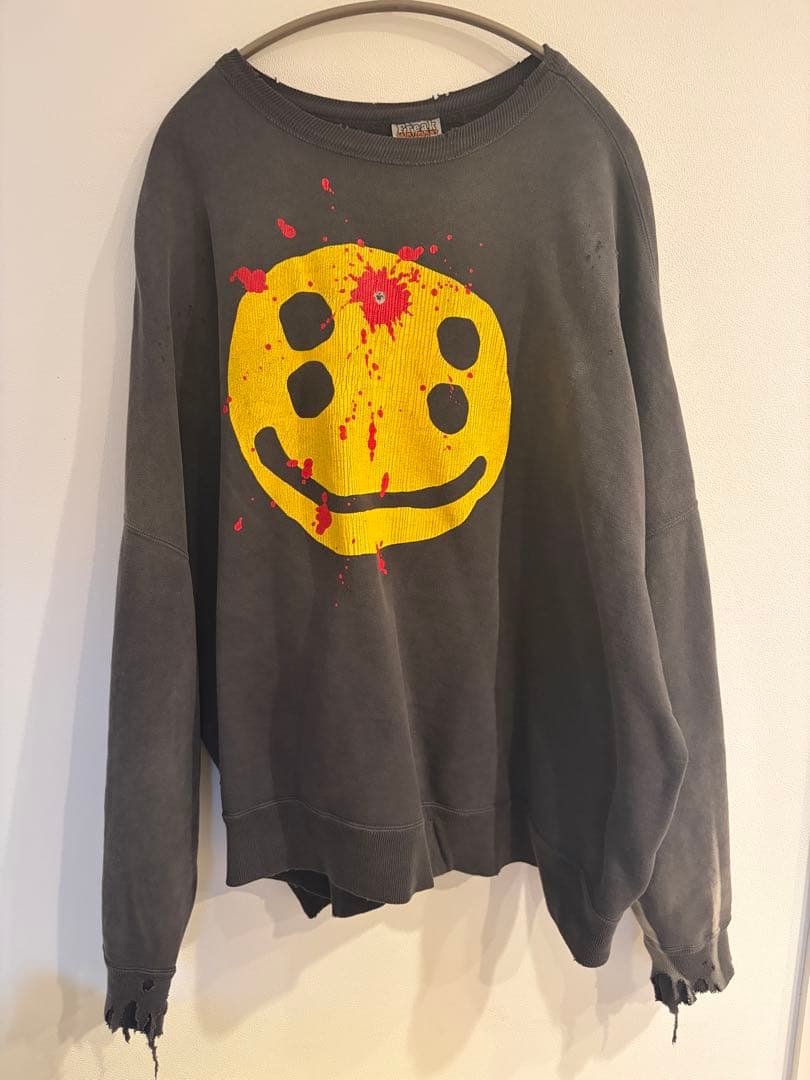 SAINTMxxxxxx スマイルマーク トレーナー　L カクタス　スウェット