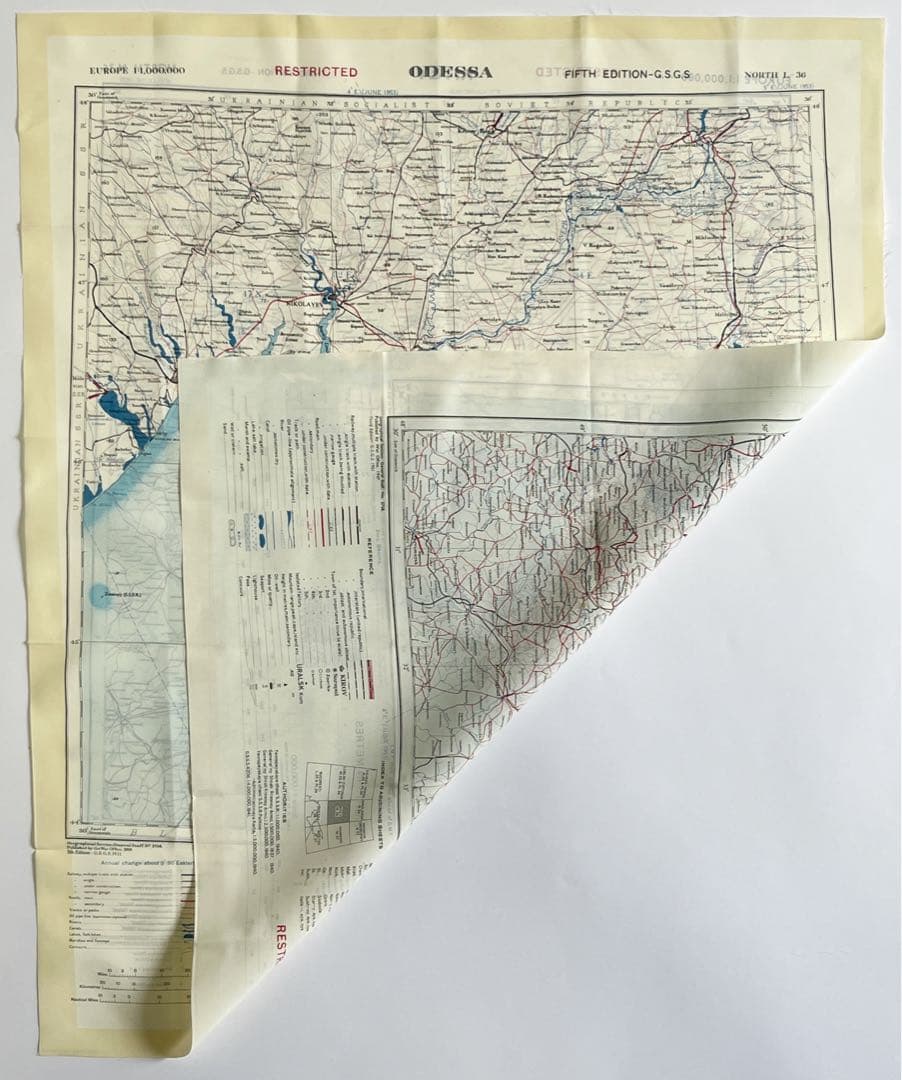 デッドストック！イギリス軍 エスケープ マップ RAF 1950s 英空軍