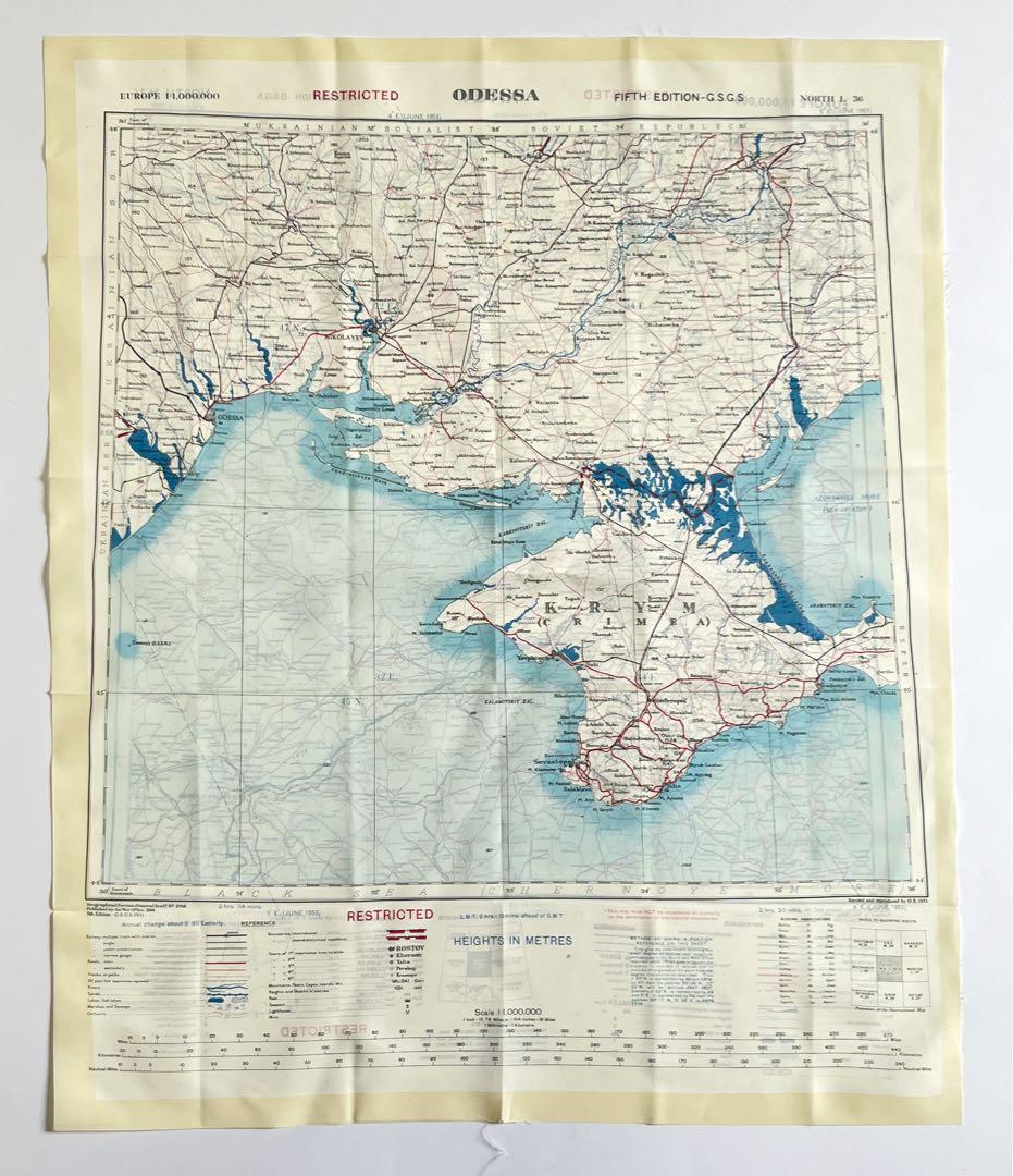 デッドストック！イギリス軍 エスケープ マップ RAF 1950s 英空軍