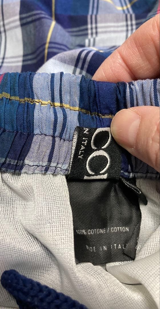 未使用品 GUCCI ネイビー系チェック 水着 ショートパンツ