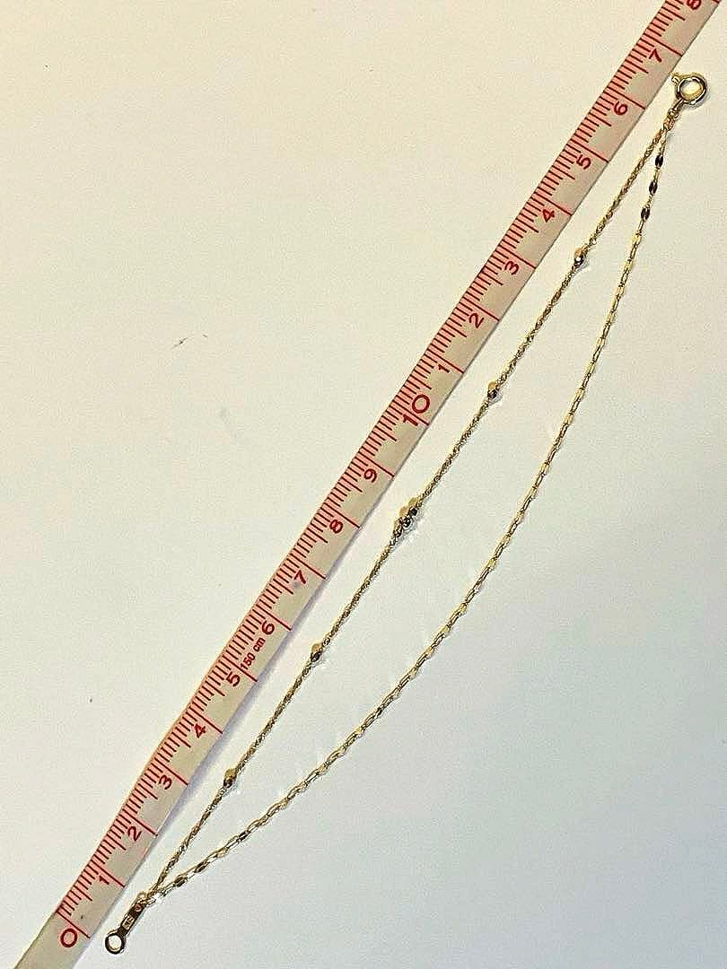 【冬服コーデ】18金２連ミラーボールブレスレット（スクリュー&ペタル）