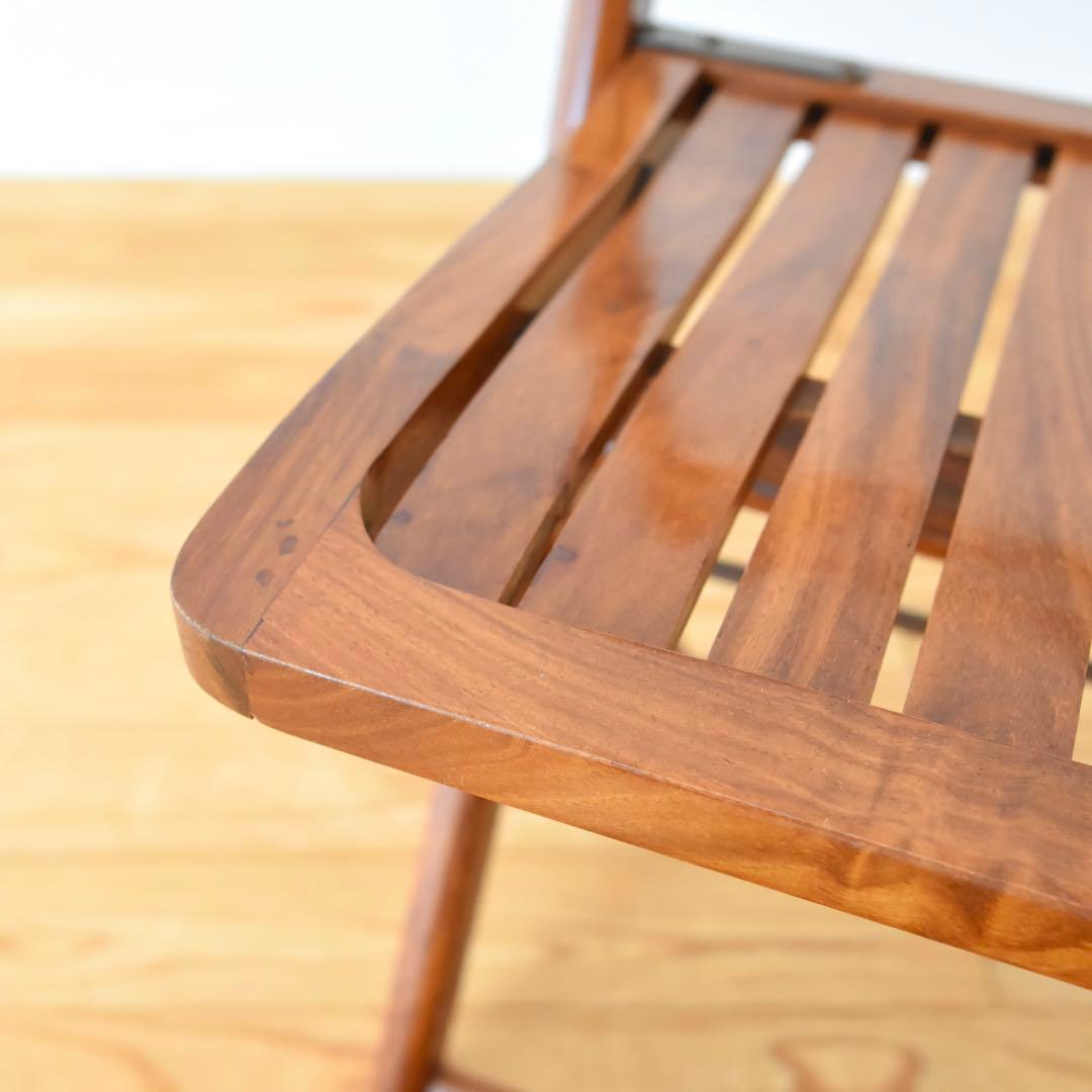 折りたたみ椅子　チーク　2脚セット