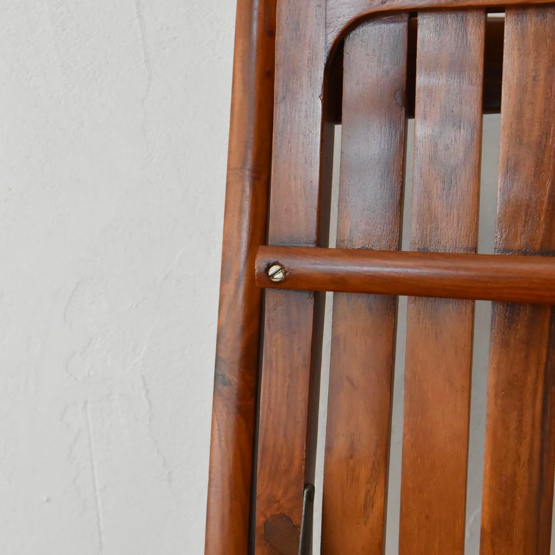 折りたたみ椅子　チーク　2脚セット