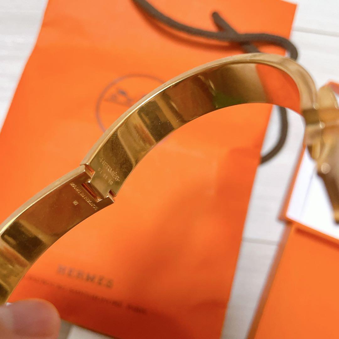 期間限定出品 HERMES クリックH バングル (ホワイト×ローズゴールド)