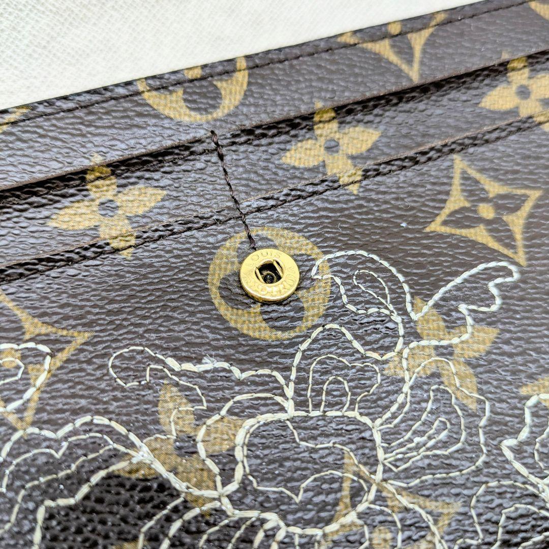 【廃盤モデル未使用級】サラ ダンテェル 刺繍 長財布 モノグラム ルイヴィトン