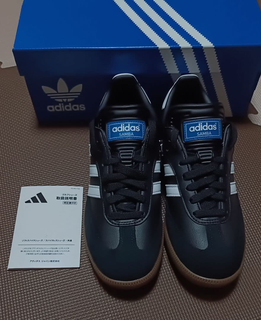 新品未使用☆ALS-122 アディダス SAMBA ゴルフシューズ 黒 25.5