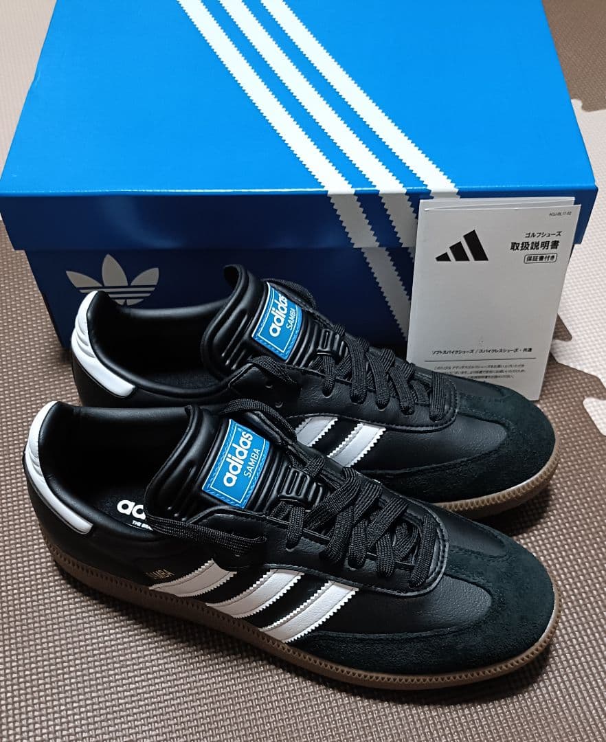 新品未使用☆ALS-122 アディダス SAMBA ゴルフシューズ 黒 25.5