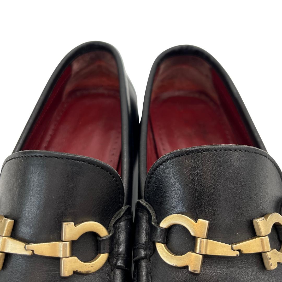 フェラガモ ガンチーニ金具 ローファー 黒 6.51/2【23.5】D【幅広め