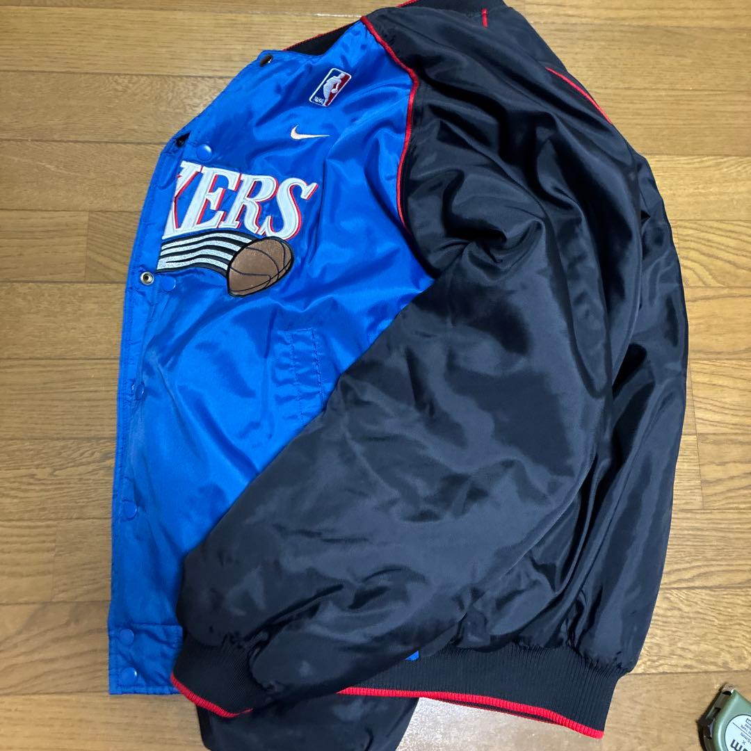 NIKE NBA 76ers 90s? ビンテージ ナイロンスタジャン L 古着