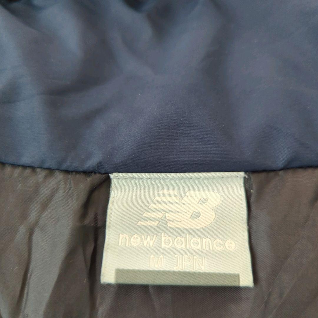 美品 ニューバランス ベンチコート 洗える 軽量 ロゴ入り ネイビー М