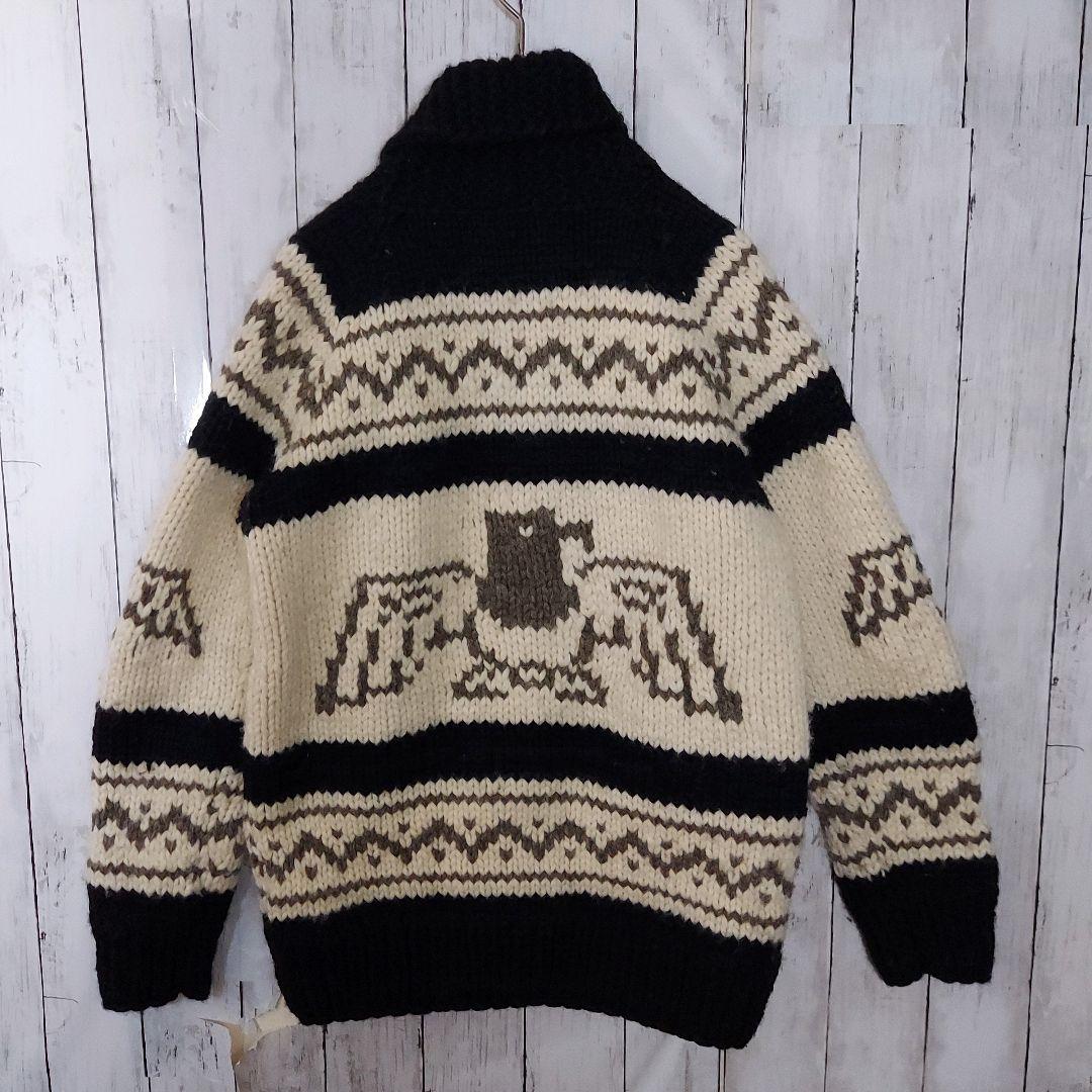 【KANATA】美品 カナタ カナダ製 フルジップ カウチンセーター M～L相当