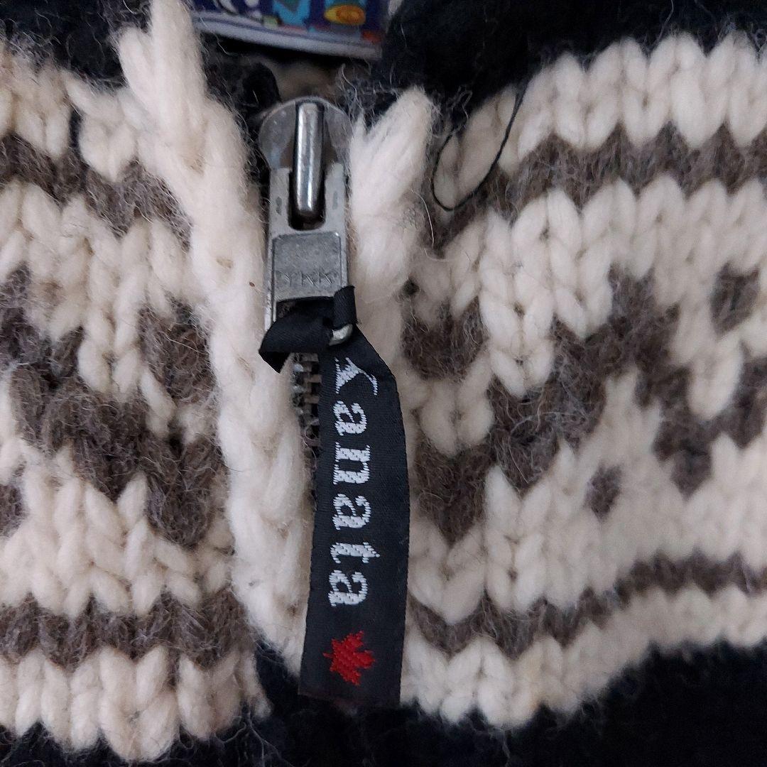 【KANATA】美品 カナタ カナダ製 フルジップ カウチンセーター M～L相当