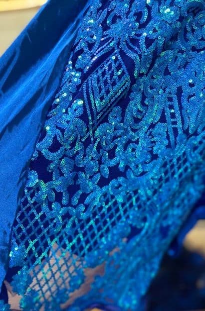 ベリーダンス衣装 ブラベルトスカートセット　青 オーダーメイド