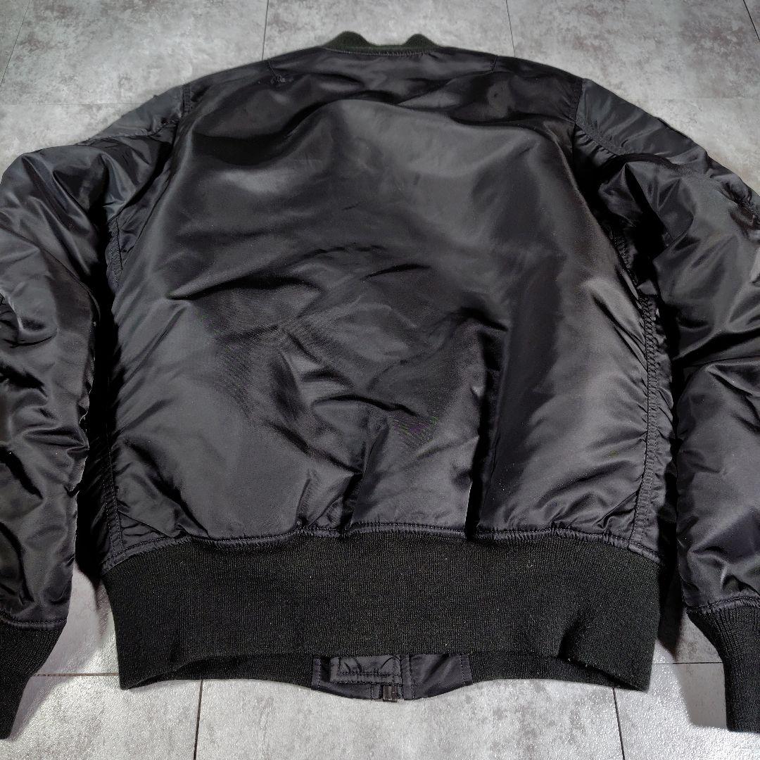 アルファインダストリーズ　パッチ付MA-1 フライトジャケット　リバーシブル　黒