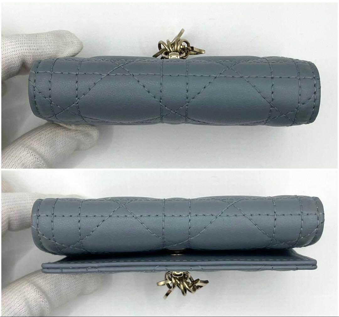 極美品◇DIOR 現行 4連キーケース グレー レディディオールカナージュ