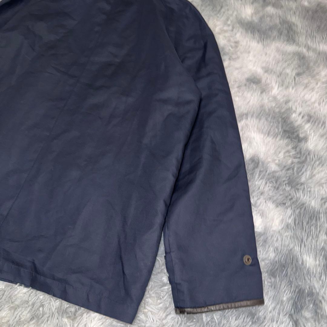 90s POLO by Ralph Lauren レザー切替 ステンカラーコート