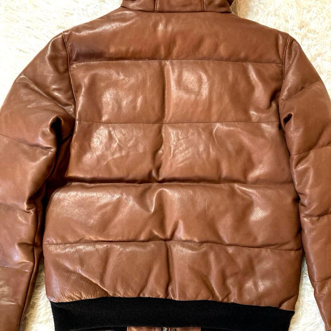 希少XL】VICTIM ヴィクティム カウレザーダウンジャケット ブラウン