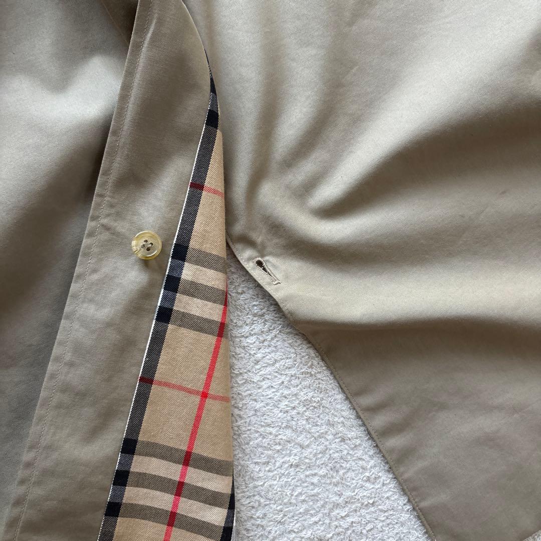 【一枚袖】ビンテージ　バーバリーズ　ステンカラーコートL ベージュ　ノバチェック