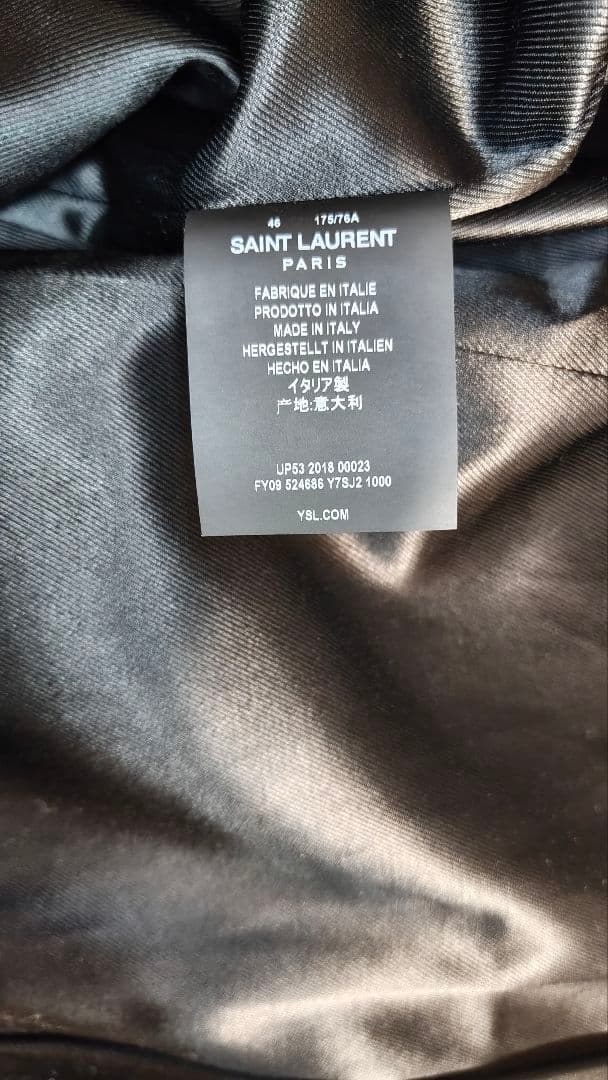 z*9様 『オークション価格』美品 SAINT LAURENT ブラック チェス｜