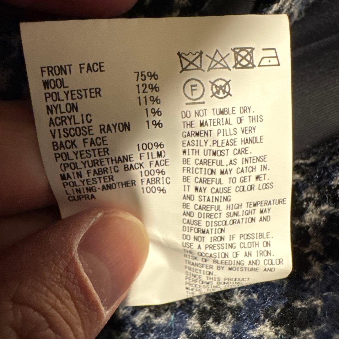 kolor ツイードメルトンコート クリーニング済み【美品・伊勢丹メンズ