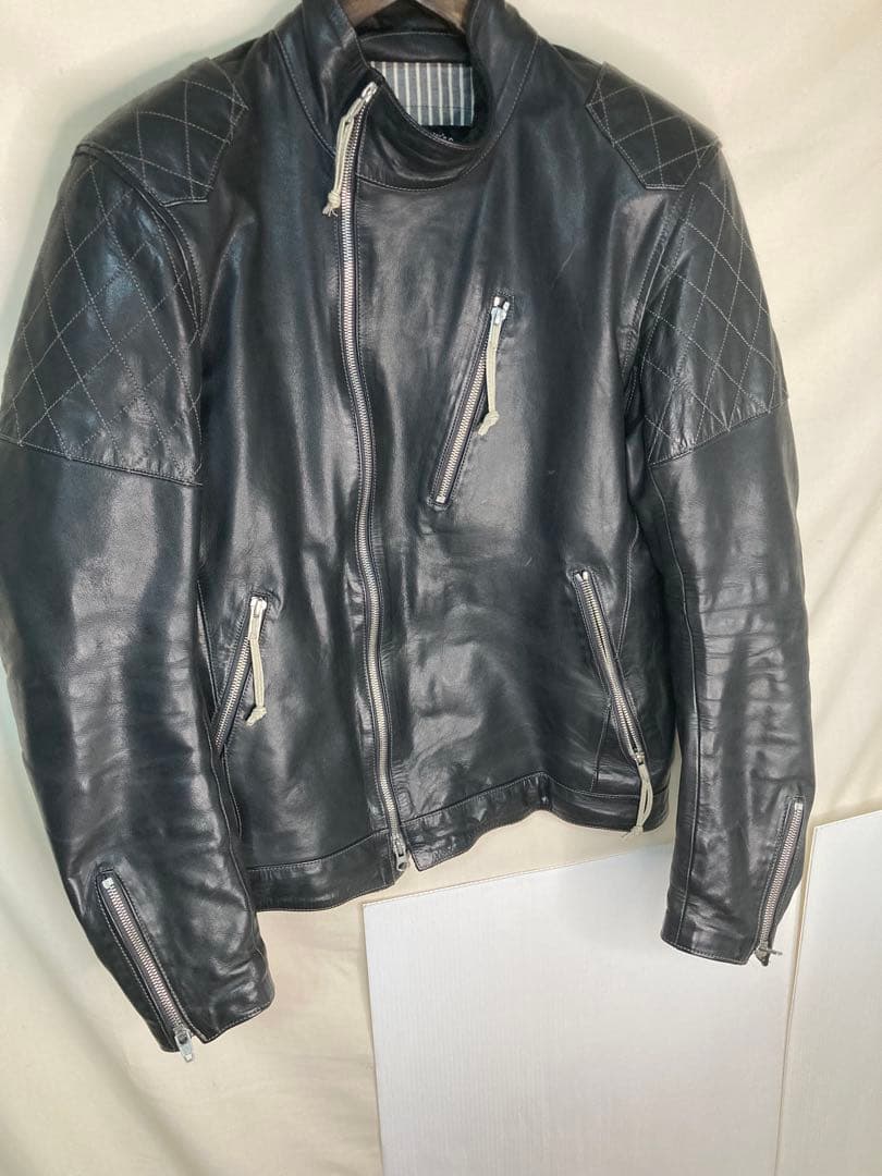 クシタニ　レザー バイカージャケット 黒