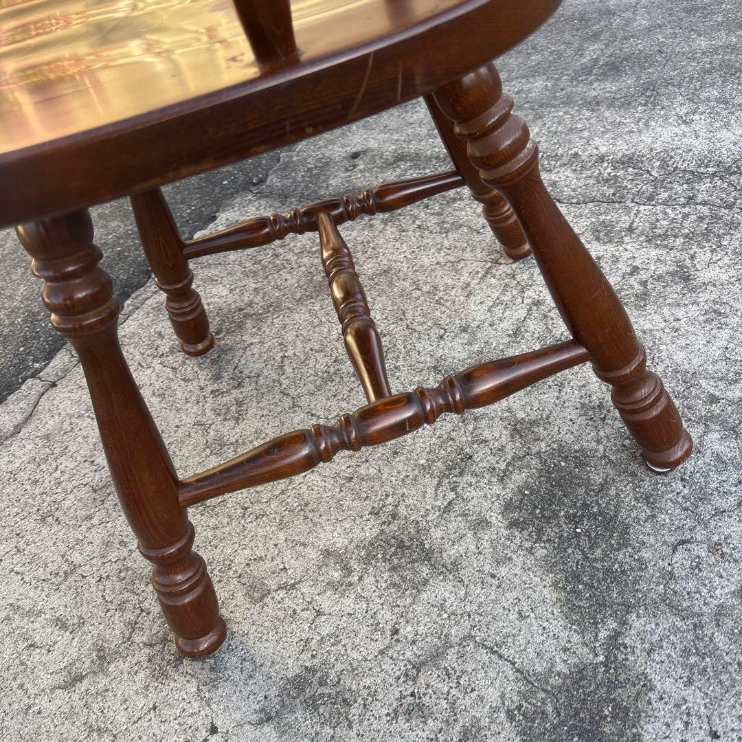 飛騨産業 キツツキ アームチェア 持ち手 ろくろ脚 ヴィンテージ③