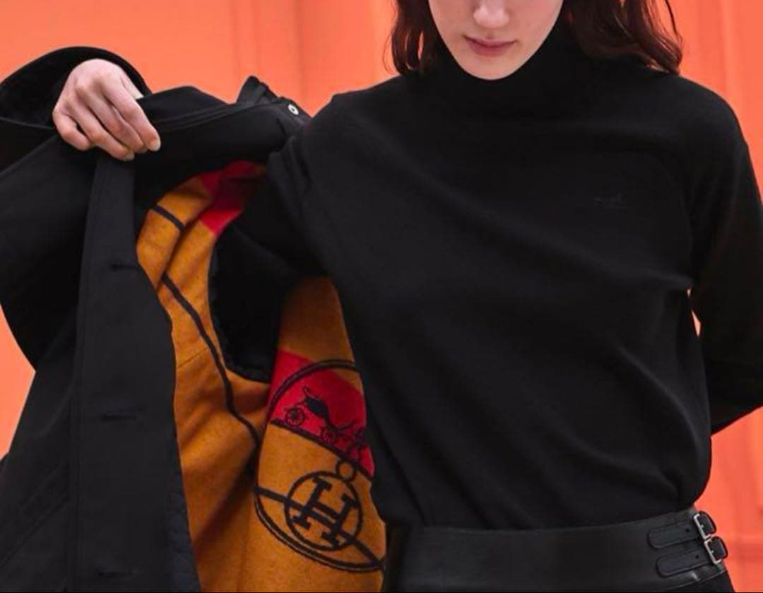 hermes エルメス　コート　ファー　ライナー　取り外し　トレンチ　ロング