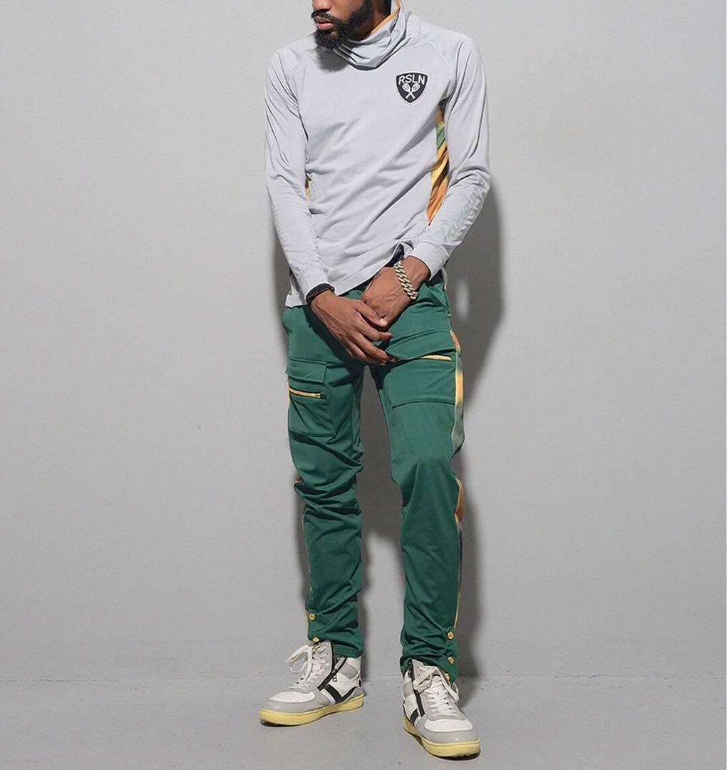 ラッセルノ ゴルフ ストレッチ スキニー カーゴ ロングパンツ グリーン XL6