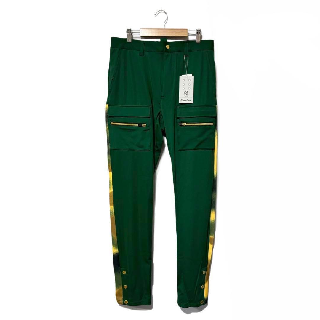 ラッセルノ ゴルフ ストレッチ スキニー カーゴ ロングパンツ グリーン XL6