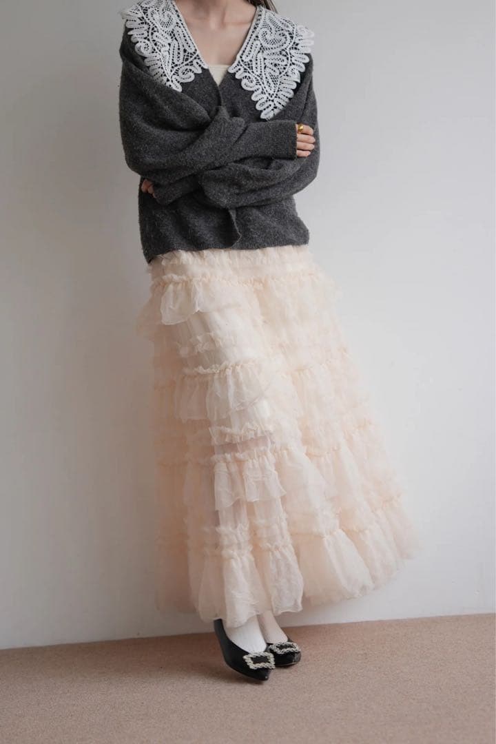 スカート tulle long skirt