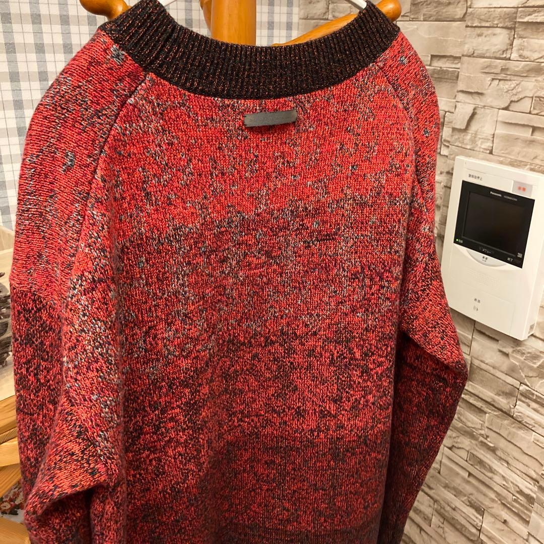 ディーゼルブラックゴールド　グラデーションクルーネックロングニット　ビッグサイズ