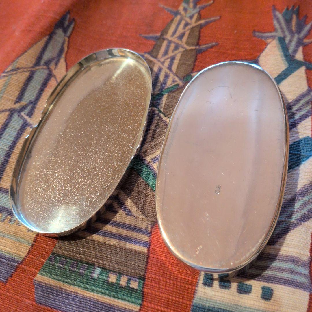 尚美堂 大阪 小判型藤鳥紋 御楊枝入　銀製品