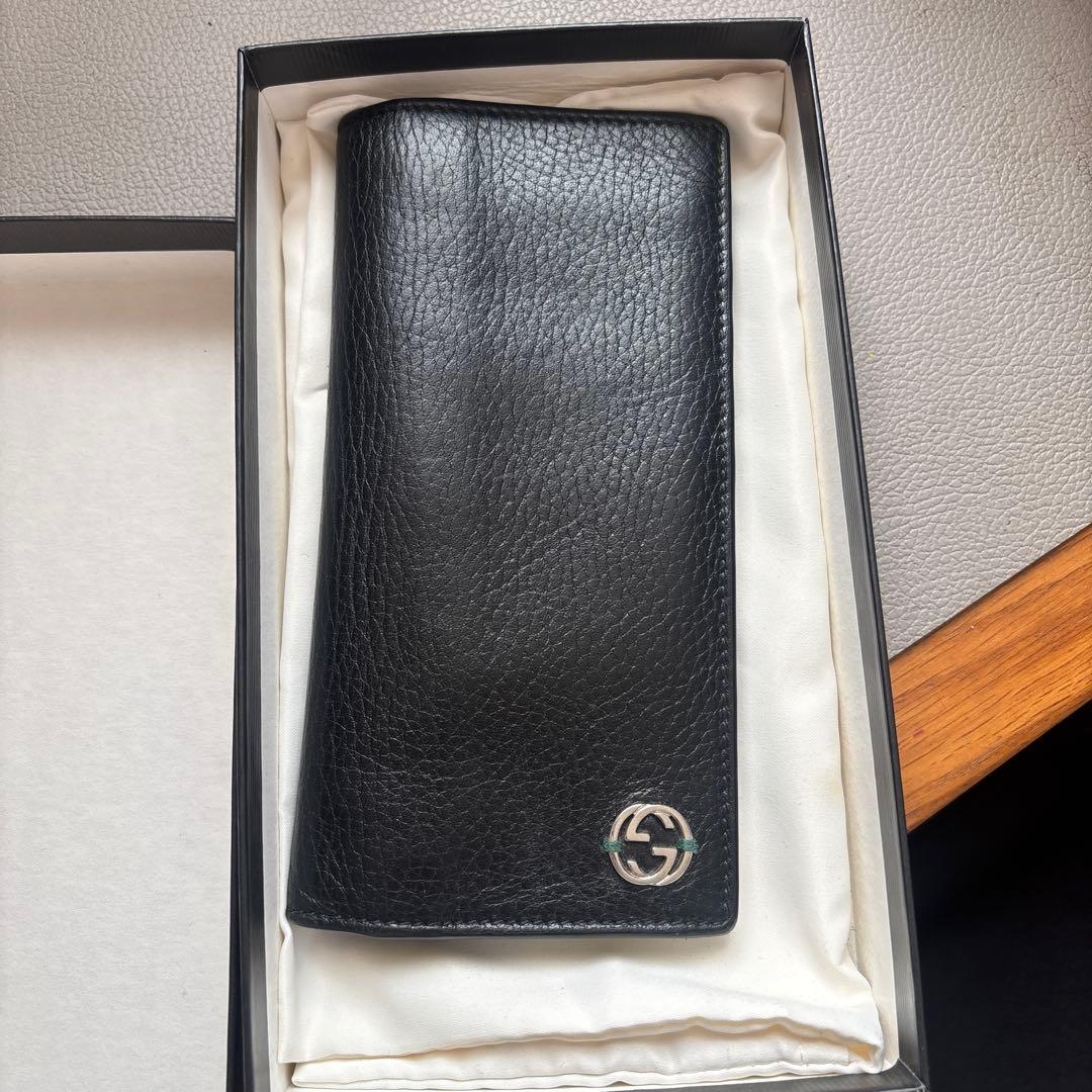 GUCCI ブラックレザー 長財布の通販はau PAY マーケット - 輸入雑貨の