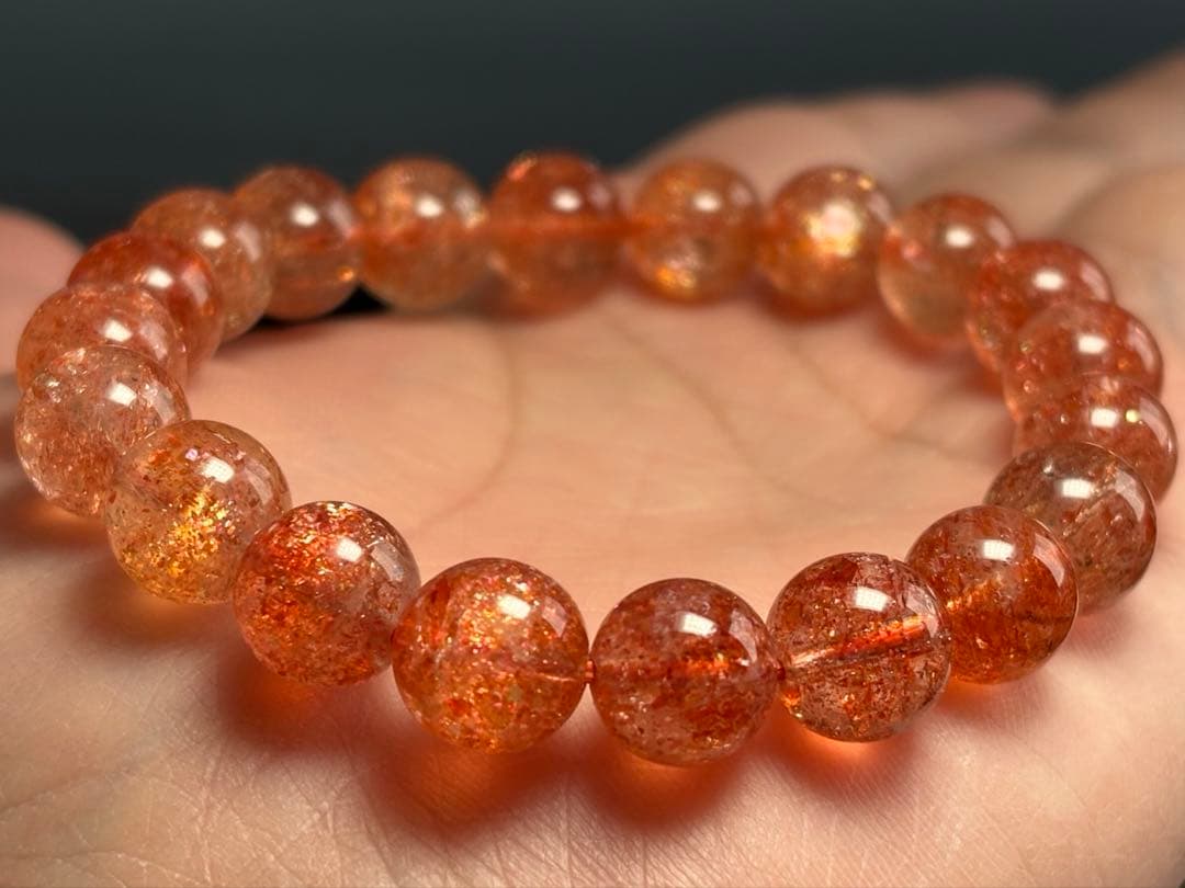 極上 ギラギラ マイカサンストーン ブレス