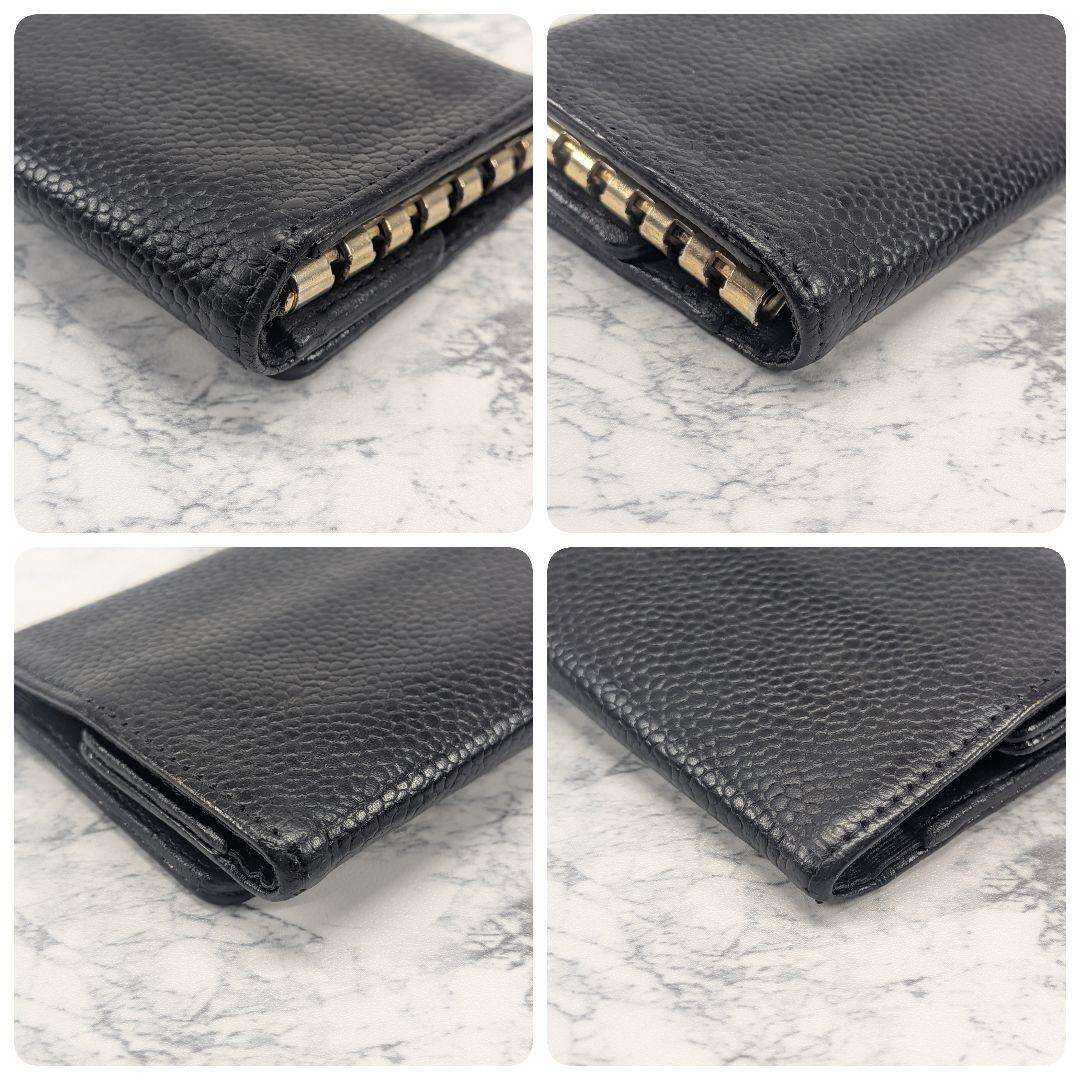 シャネル CHANEL ブラック キャビアスキン 6連キーケース ココマーク