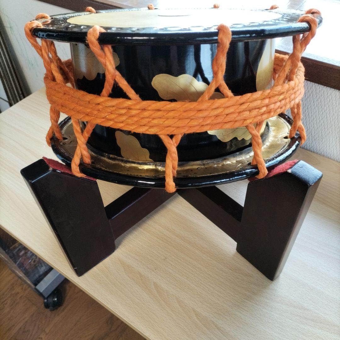 （ふわふわ様ご依頼商品です）良品　締太鼓　附締太鼓　和太鼓本体-バチ付き　中古品