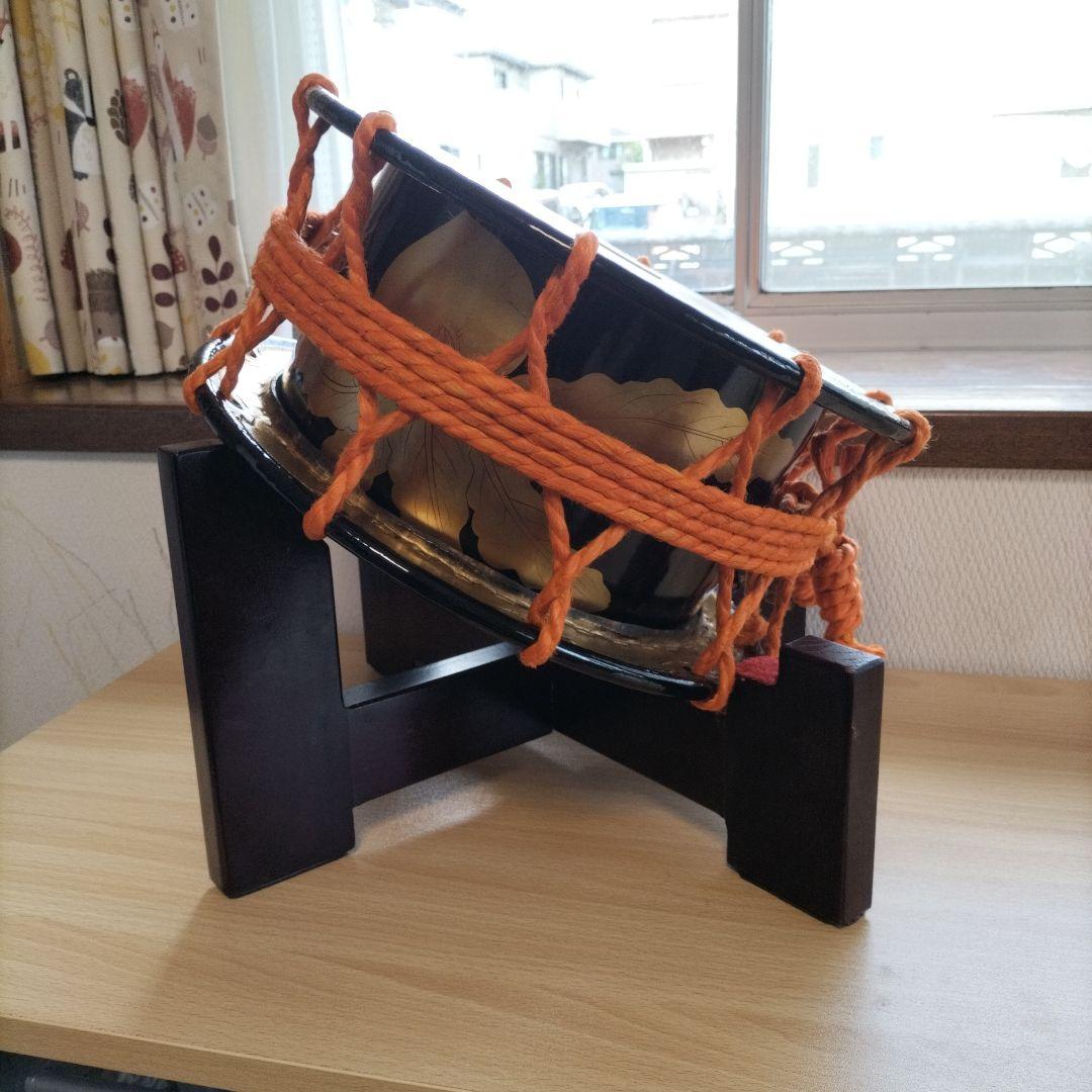 （ふわふわ様ご依頼商品です）良品　締太鼓　附締太鼓　和太鼓本体-バチ付き　中古品